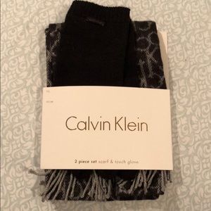 Calvin Klein Scarf and Touch glove set